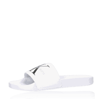 Calvin Klein dámské klasické pantofle s logem - bílé