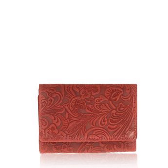 Mercucio dámská kožená praktická peněženka - červená