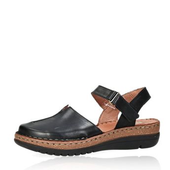 Robel dámské kožené sandály na suchý zip - černé