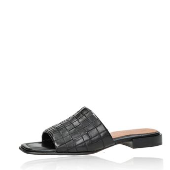 Marco Tozzi dámské kožené pantofle - černé