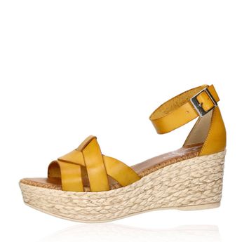 Marila dámské kožené sandály na řemínek  - žluté