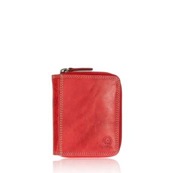 Poyem dámská kožená praktická peněženka - červená