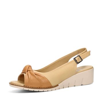 Robel dámské kožené sandály - béžovo hnedé