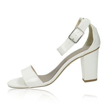 Tamaris dámské lakované sandály - bílé